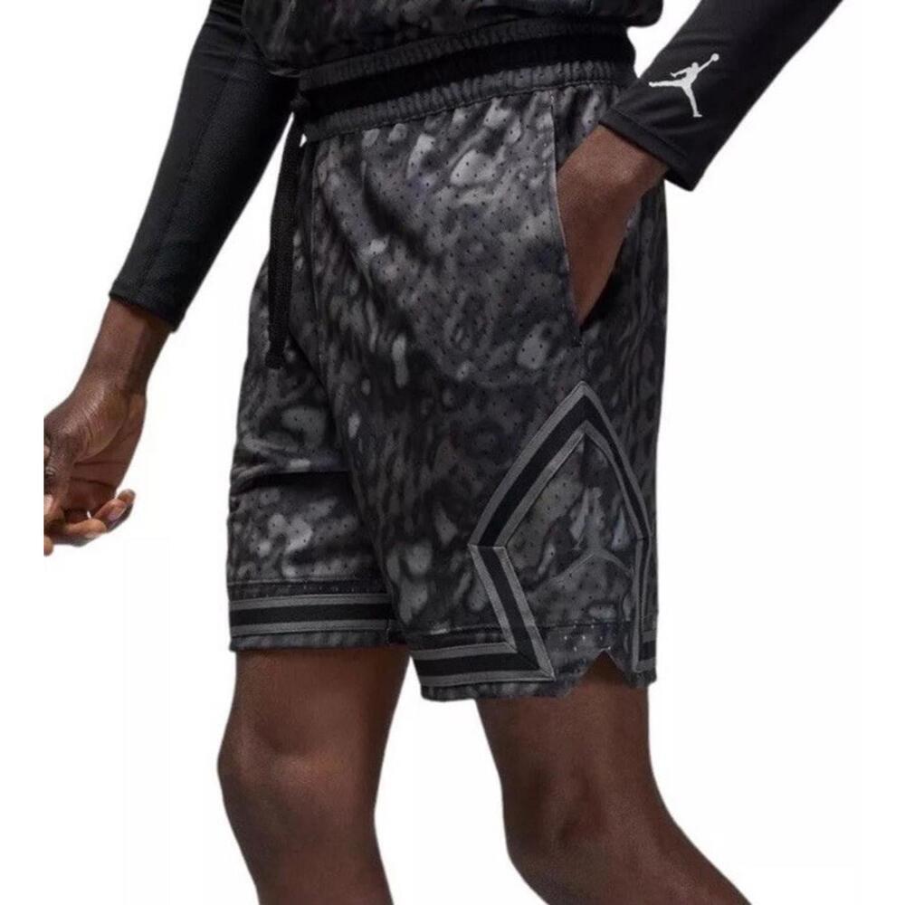 Nike Jordan Shorts Mens XXL  Black AOP Diamond Pattern Dri Fit FN5862-010